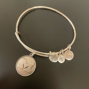 Alex and Ani Michigan Wolverines Silver Charm Bangle Bracelet